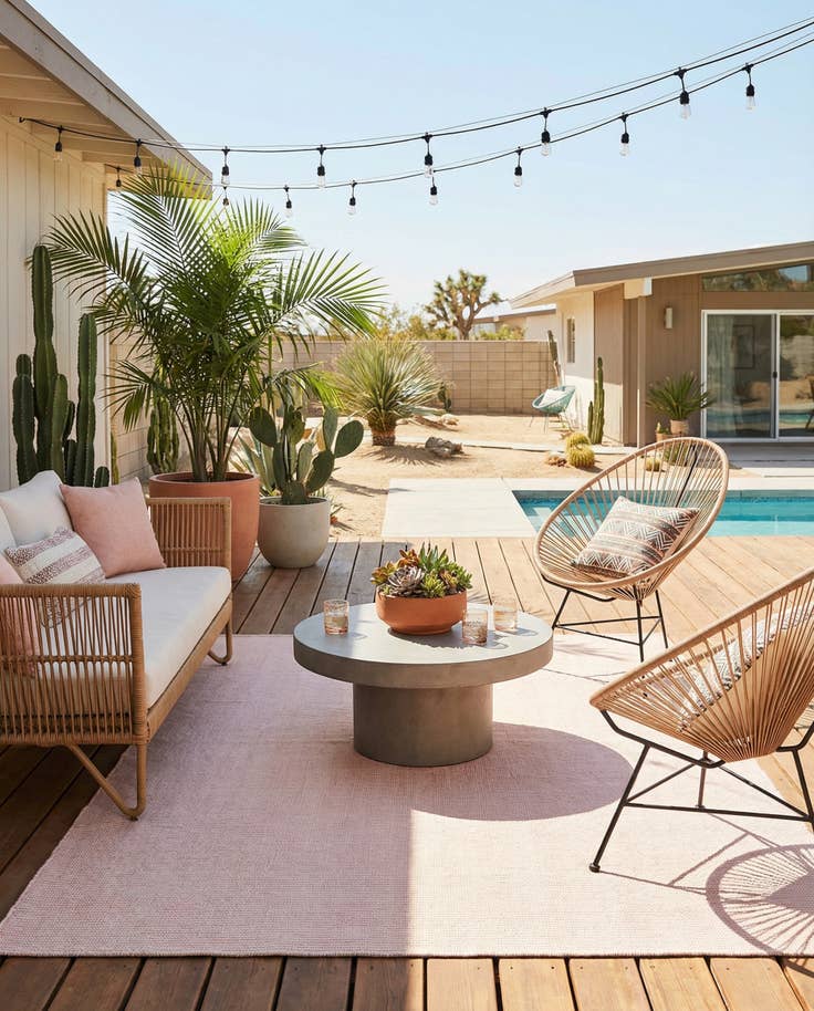 Detail image of 7' 10 x 10' Easy-Clean Jill Zarin Palm Springs Indoor / Outdoor Rug