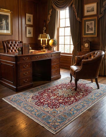 3' 5 x 5' 2 Hand Knotted Isfahan Persian Rug