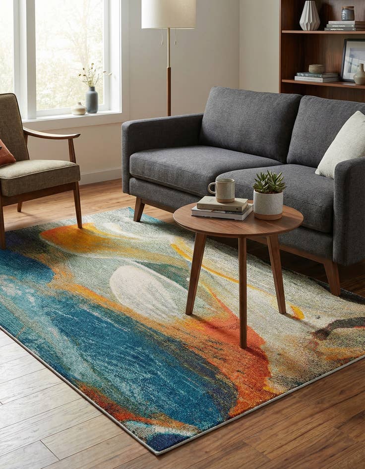 Detail image of 5' 3 x 8'  Washable Haerfest Rug