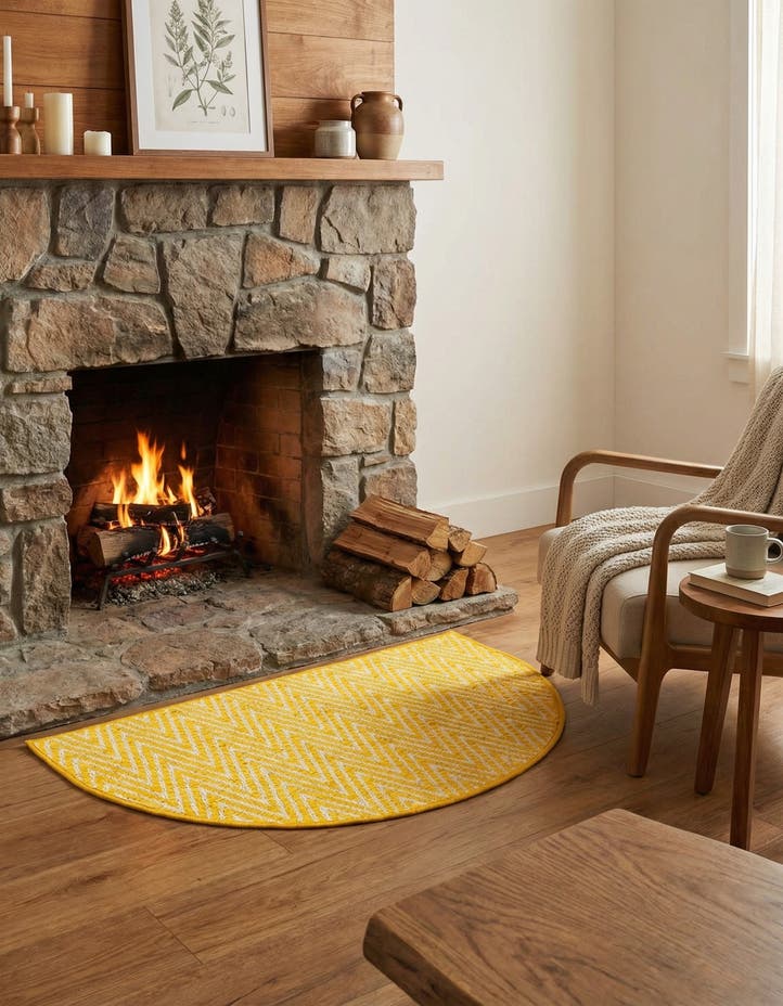 2' 2 x 3' 7 Hand Woven Chindi Chevron Hearth Rug