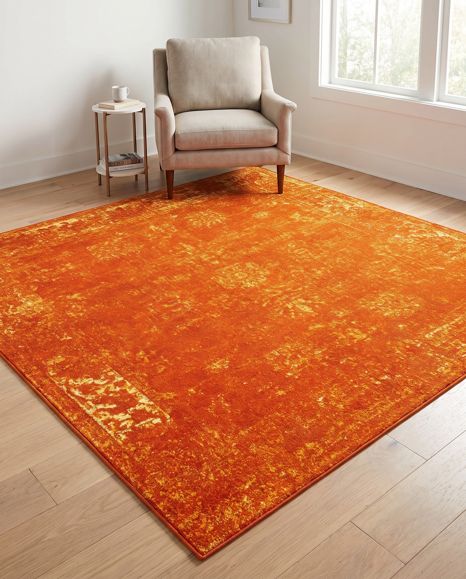 Orange Monte Carlo Square Rug