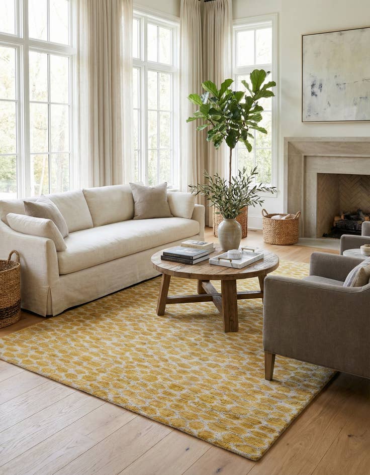 Detail image of 6' 1 x 9'  Hand Knotted Darya Wool Rug