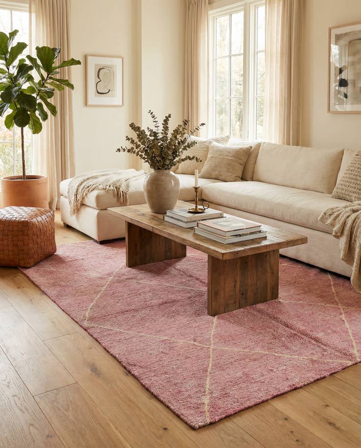 Detail image of 5' 6 x 7' 10 Hand Knotted Moroccan Wool Rug