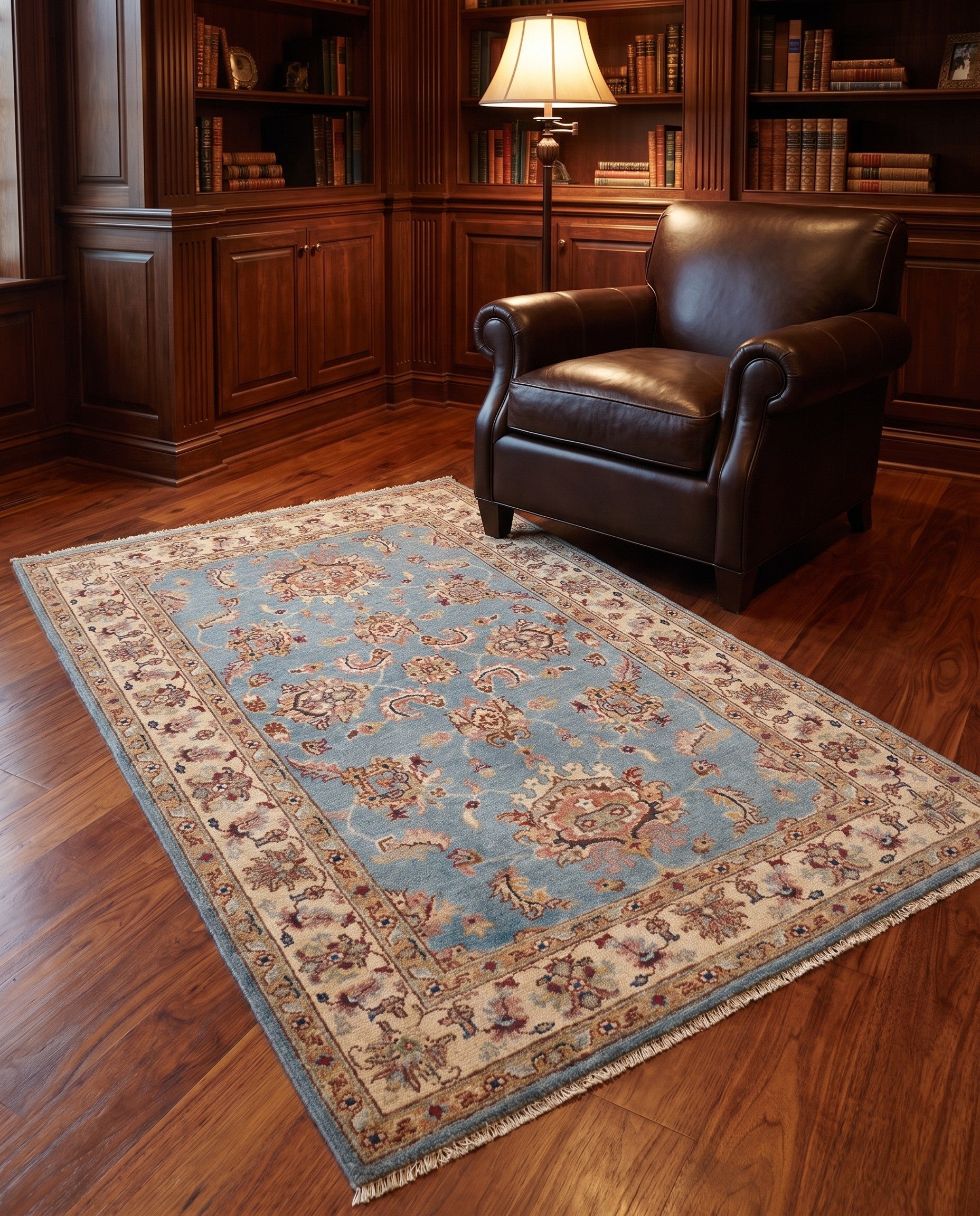 3' 5 x 5' 3 Hand Knotted Ziegler Rug
