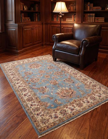 3' 5 x 5' 3 Hand Knotted Ziegler Rug