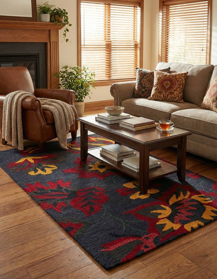 Detail image of 5' x 8' Agra Wool Rug