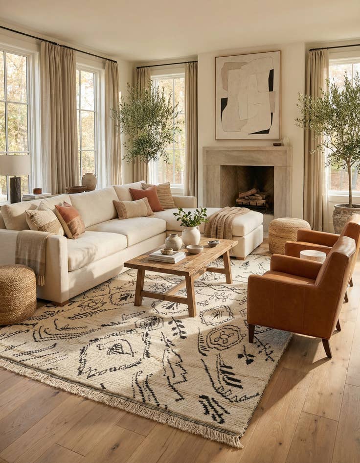 Detail image of  7' 10 x 10' 7  Hand Knotted Moroccan Wool Rug