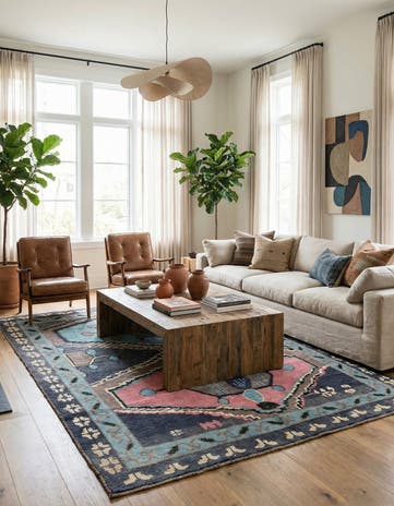 8' x 10' 3 Hand Knotted Moroccan Wool Rug