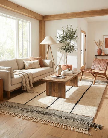 5' 4 x 8' 9 Hand Knotted Moroccan Wool Rug