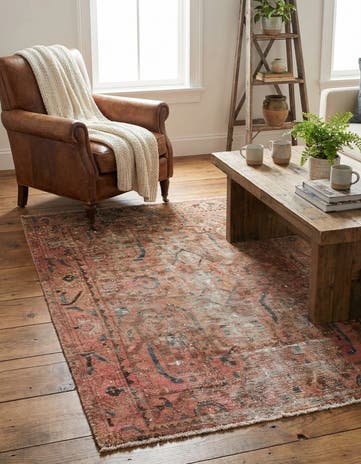3' 6 x 4' 7 Hand Knotted Ultra Vintage Persian Wool Rug