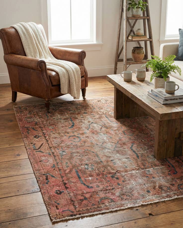 Detail image of 3' 6 x 4' 7 Hand Knotted Ultra Vintage Persian Wool Rug