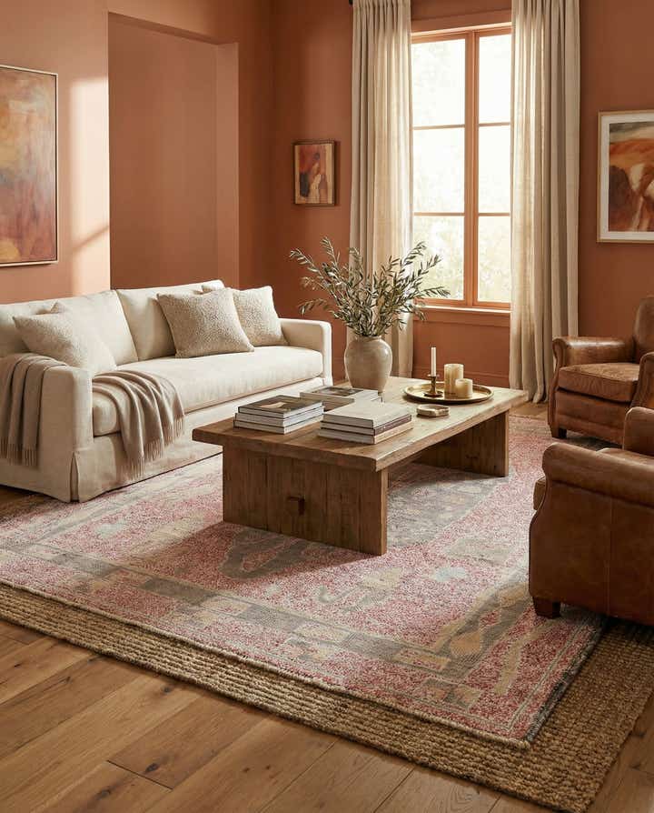 8' x 10' 3 Hand Knotted Oushak Wool Rug