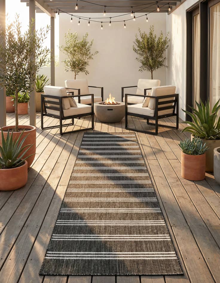 Detail image of 2' 7 x 13'  Washable Jill Zarin Anguilla Indoor / Outdoor Runner Rug