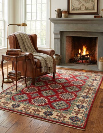 4' x 6' 1 Hand Knotted Kazak Rug