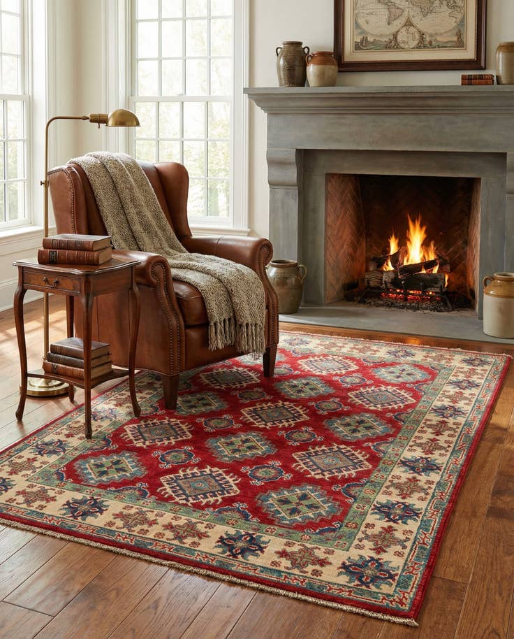 Detail image of 4' x 6' 1 Hand Knotted Kazak Rug