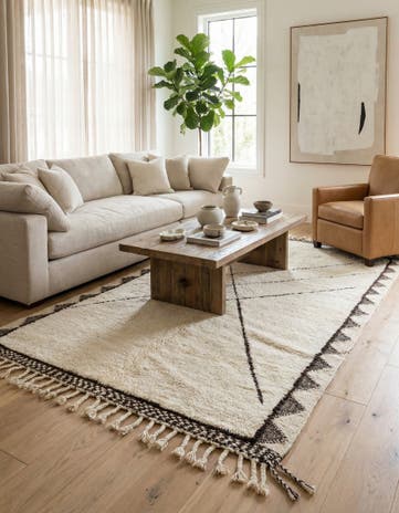 5' 5 x 8' 7 Hand Knotted Moroccan Wool Rug