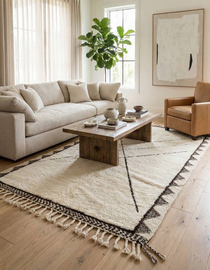 Detail image of 5' 5 x 8' 7  Hand Knotted Moroccan Wool Rug