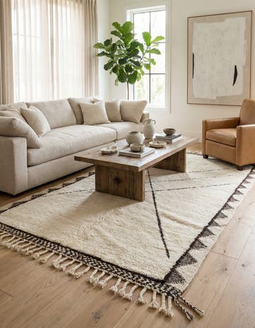 5' 5 x 8' 7 Hand Knotted Moroccan Wool Rug
