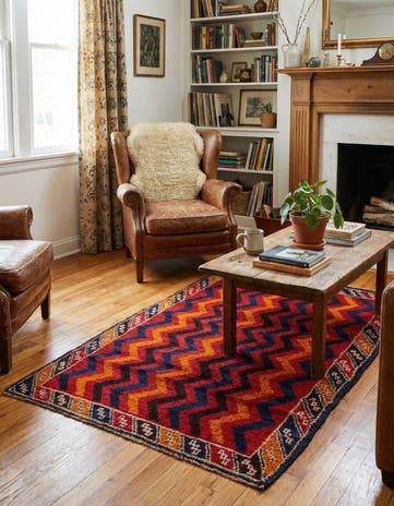 3' x 4' 9 Hand Knotted Balouch Persian Wool Rug