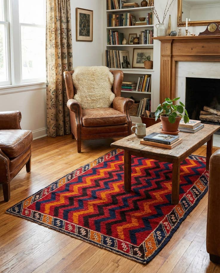 Detail image of 3' x 4' 9 Hand Knotted Balouch Persian Wool Rug