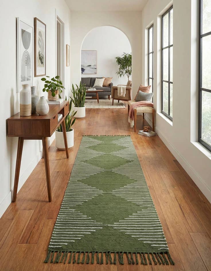 Detail image of  2' 11 x 16' 1  Hand Woven Chindi Cotton Runner Rug