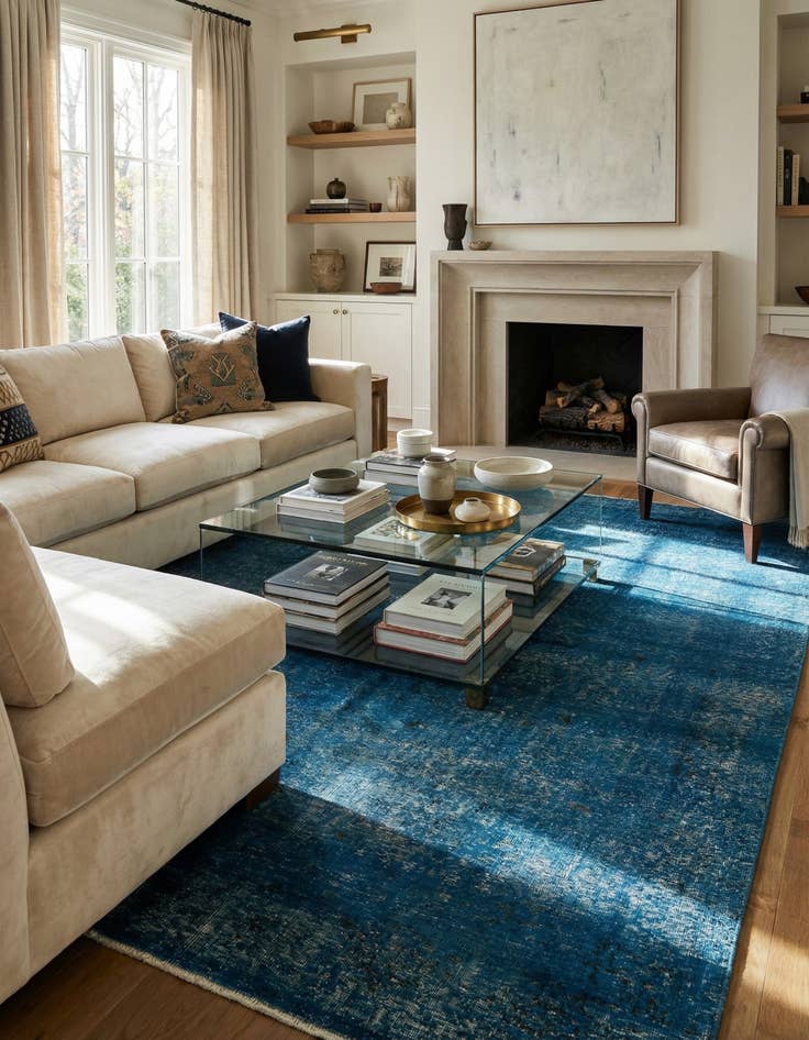 Detail image of 6' 8 x 9' 8  Hand Knotted Ultra Vintage Persian Wool Rug