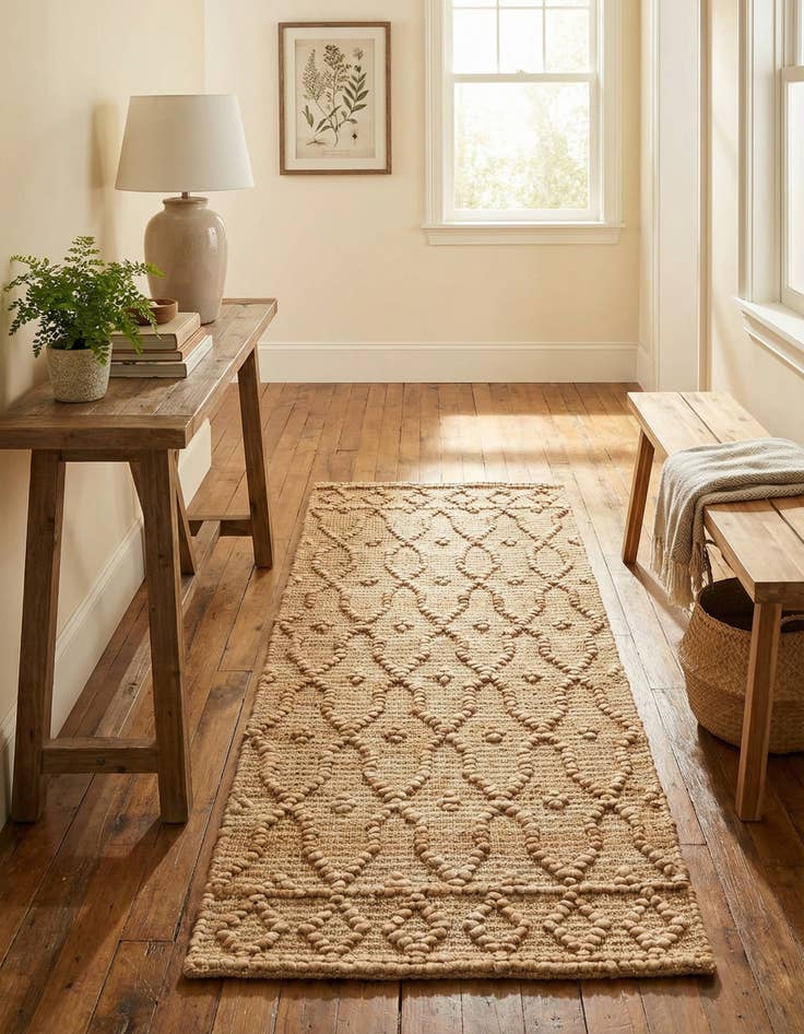 Detail image of  2' x 4' 1  Hand Woven Larsa Jute Runner Rug