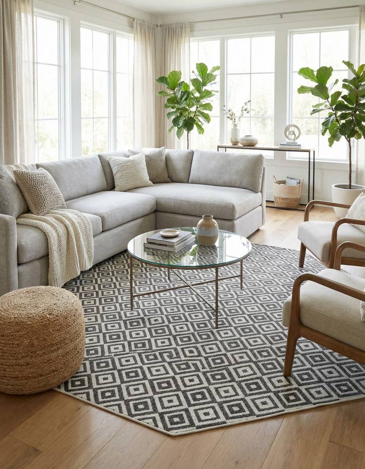 Detail image of 7' 10 x 7' 10  Washable Jill Zarin Costa Rica Indoor / Outdoor Octagon Rug