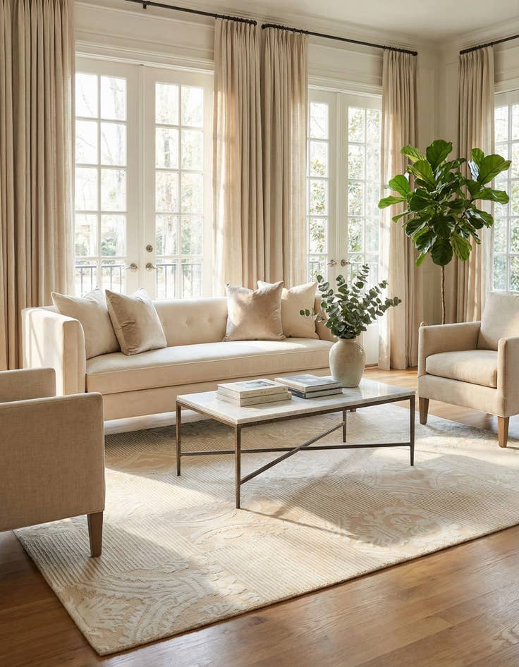 Detail image of 5' 9 x 8'  Hand Knotted Darya Wool Rug