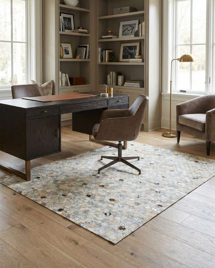5' 3 x 7' 8 Cowhide Stocks Rug