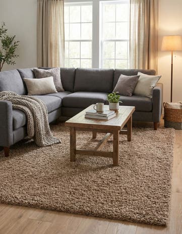 9' x 12' Solid Shag Rug