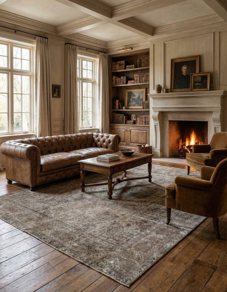 Detail image of 9' 8 x 13'  Hand Knotted Ultra Vintage Persian Wool Rug