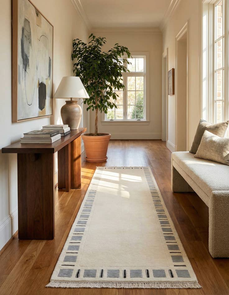 Detail image of 2' 8 x 9' 8  Hand Knotted Darya Wool Runner Rug