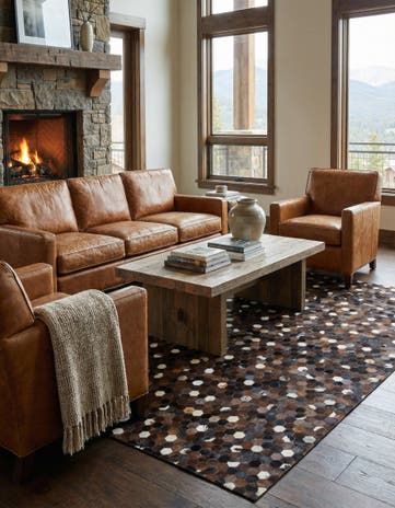 5' x 8' Cowhide Leather Rug