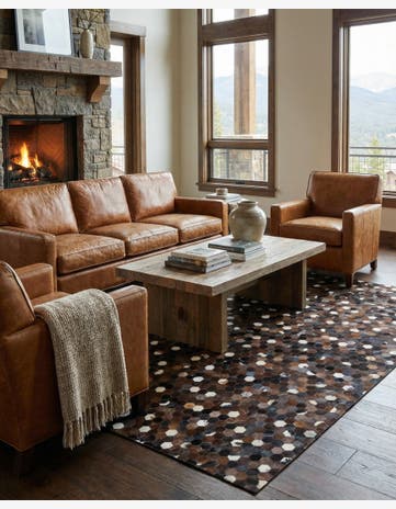 5' x 8' Cowhide Leather Rug