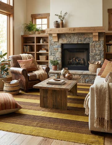 5' 1 x 6' 11 Hand Woven Kilim Afghan Wool Rug