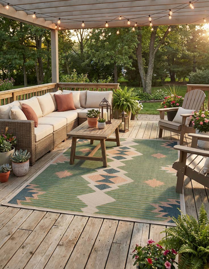 Detail image of 7' 10 x 10'  Washable Baja Indoor / Outdoor Rug