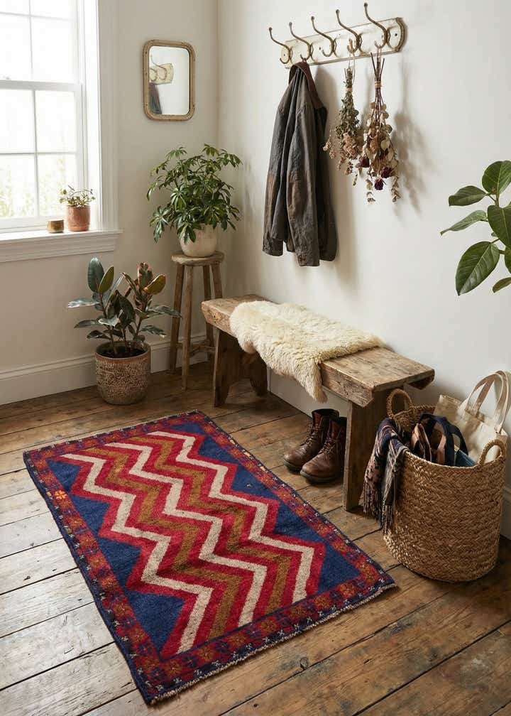 2' 9 x 4' 7 Hand Knotted Balouch Persian Wool Rug