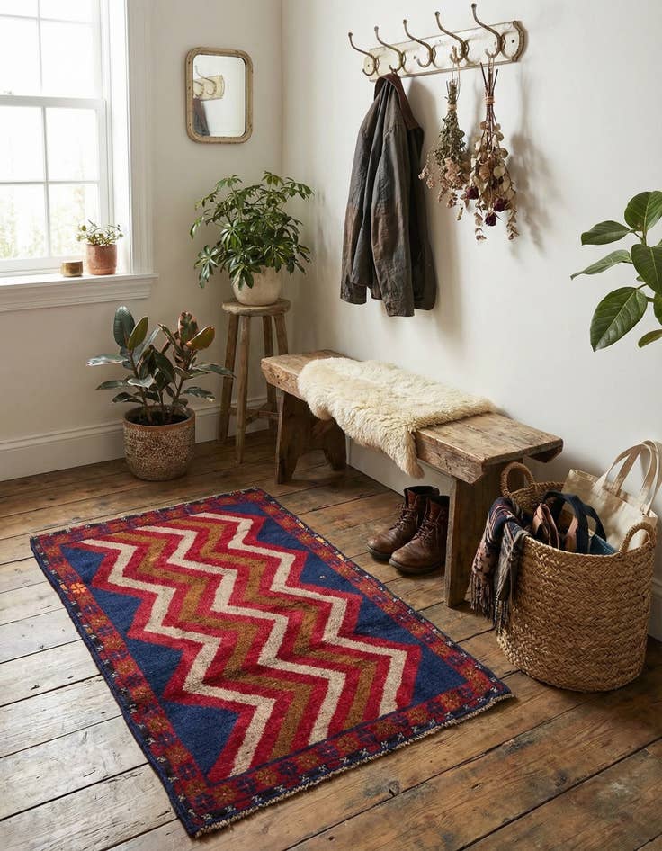 Detail image of 2' 9 x 4' 7 Hand Knotted Balouch Persian Wool Rug