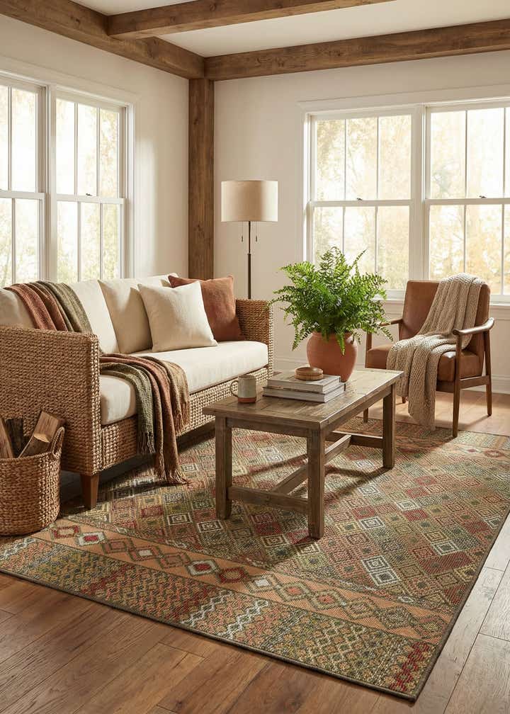 5' 3 x 7' 7 Easy-Clean Baja Indoor / Outdoor Rug