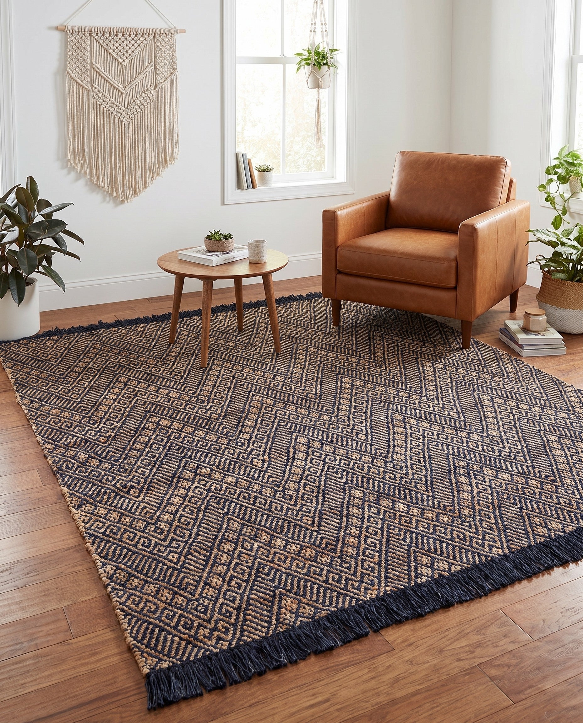 6' 1 x 6' 1 Handmade Braided Jute Square Rug