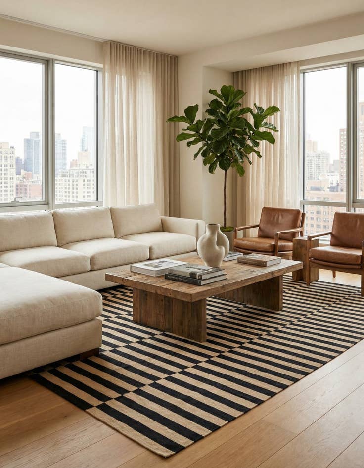 Detail image of 8' 5 x 11' 4  Hand Woven Kilim Modern Wool Rug