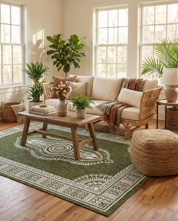 Detail image of 6' x 9' Easy-Clean Traditional Indoor / Outdoor Rug