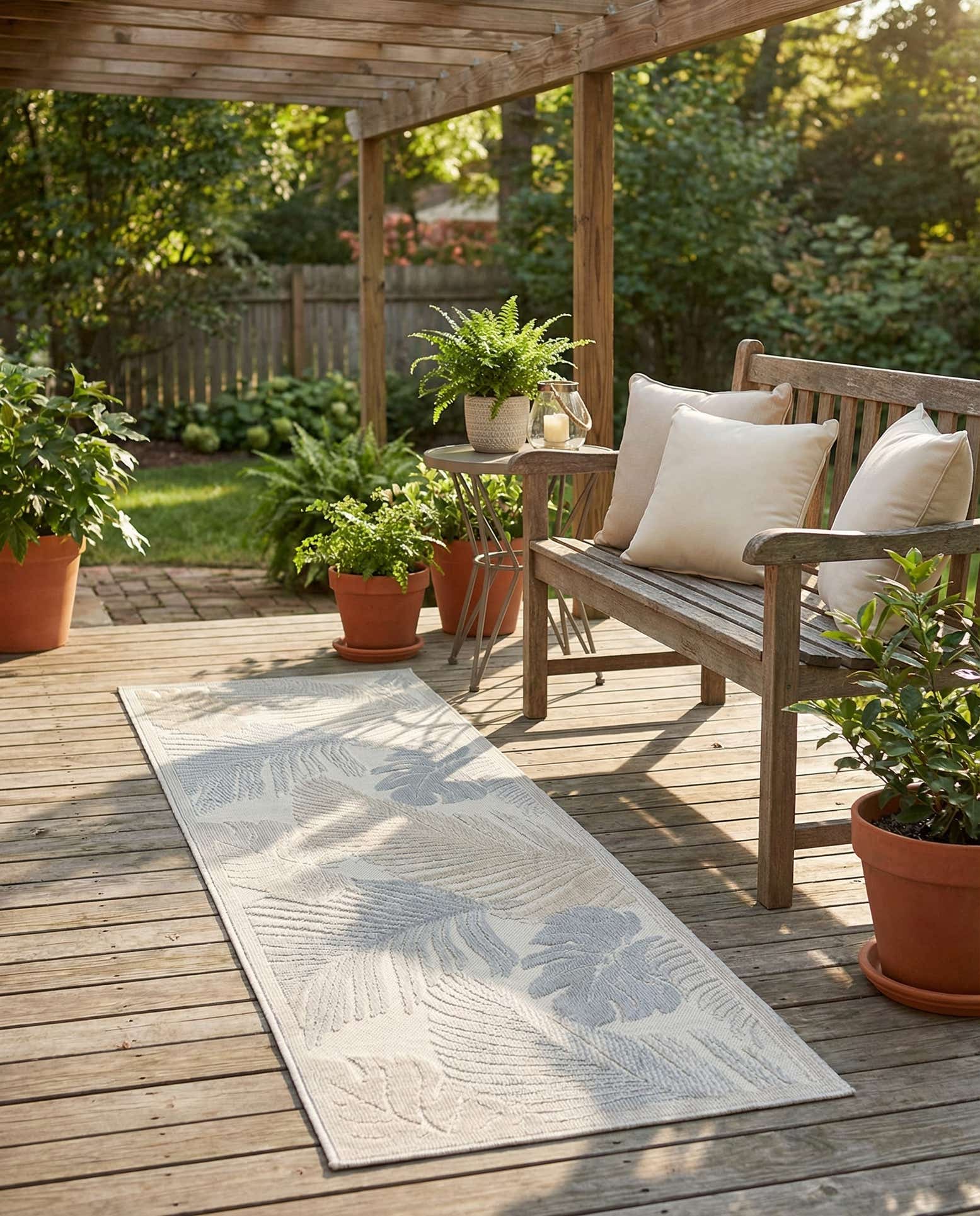2' 2 x 6' Easy-Clean Botanical Indoor / Outdoor Runner Rug