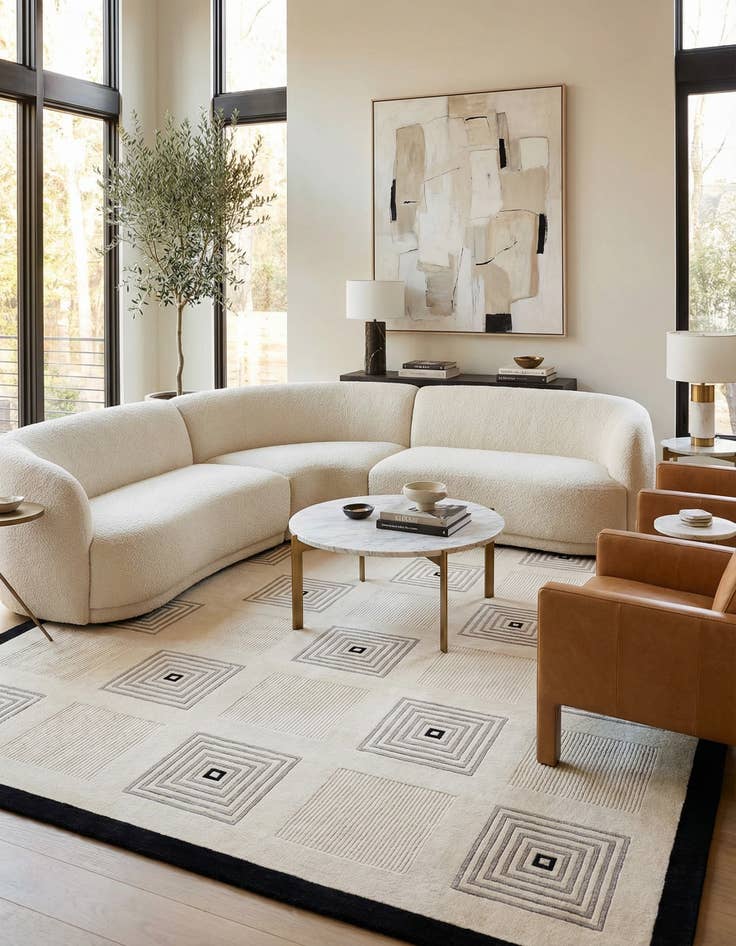 Detail image of 7' 10 x 10'  Hand Knotted Darya Wool Rug