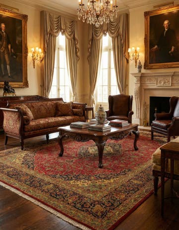 9' 9 x 12' 10 Kashan Wool Rug