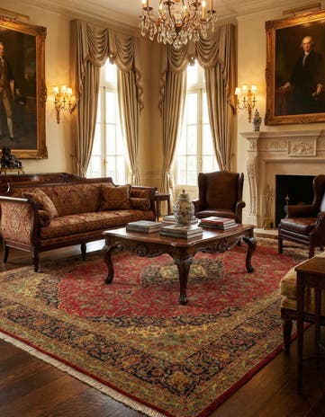 9' 9 x 12' 10 Kashan Wool Rug