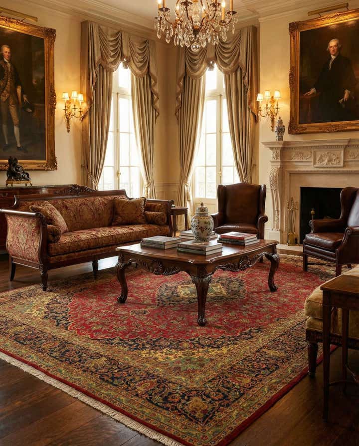 9' 9 x 12' 10 Kashan Wool Rug