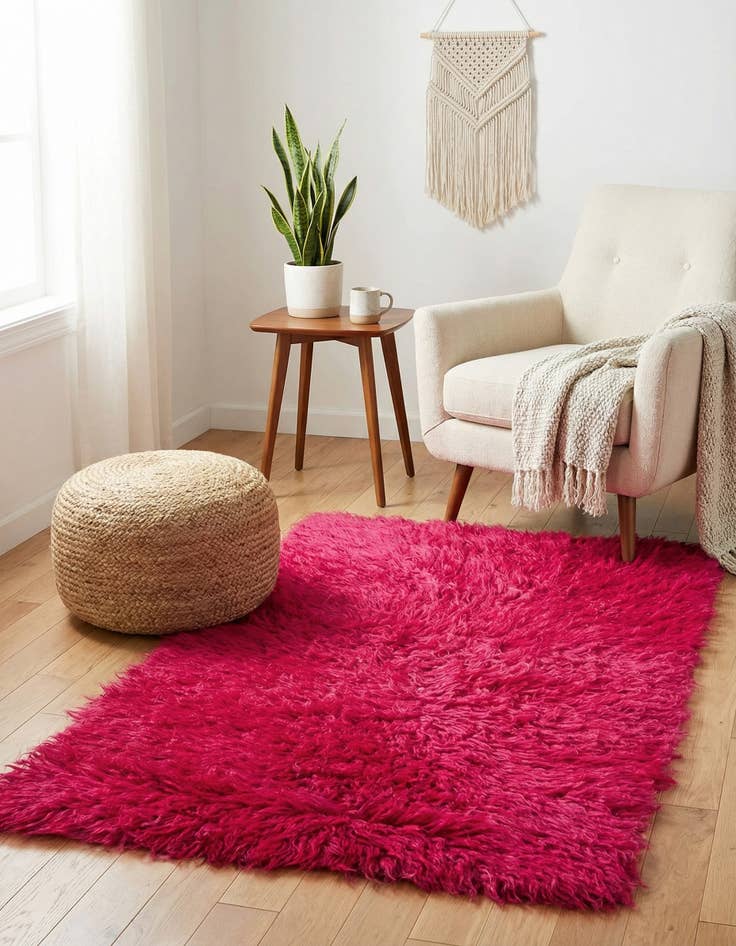 Detail image of 2' 4 x 4' 5  Hand Knotted Moroccan Wool Rug