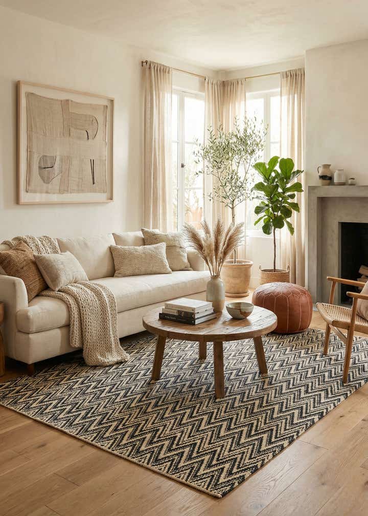 5' x 8' 2 Hand Knotted Moroccan Wool Rug